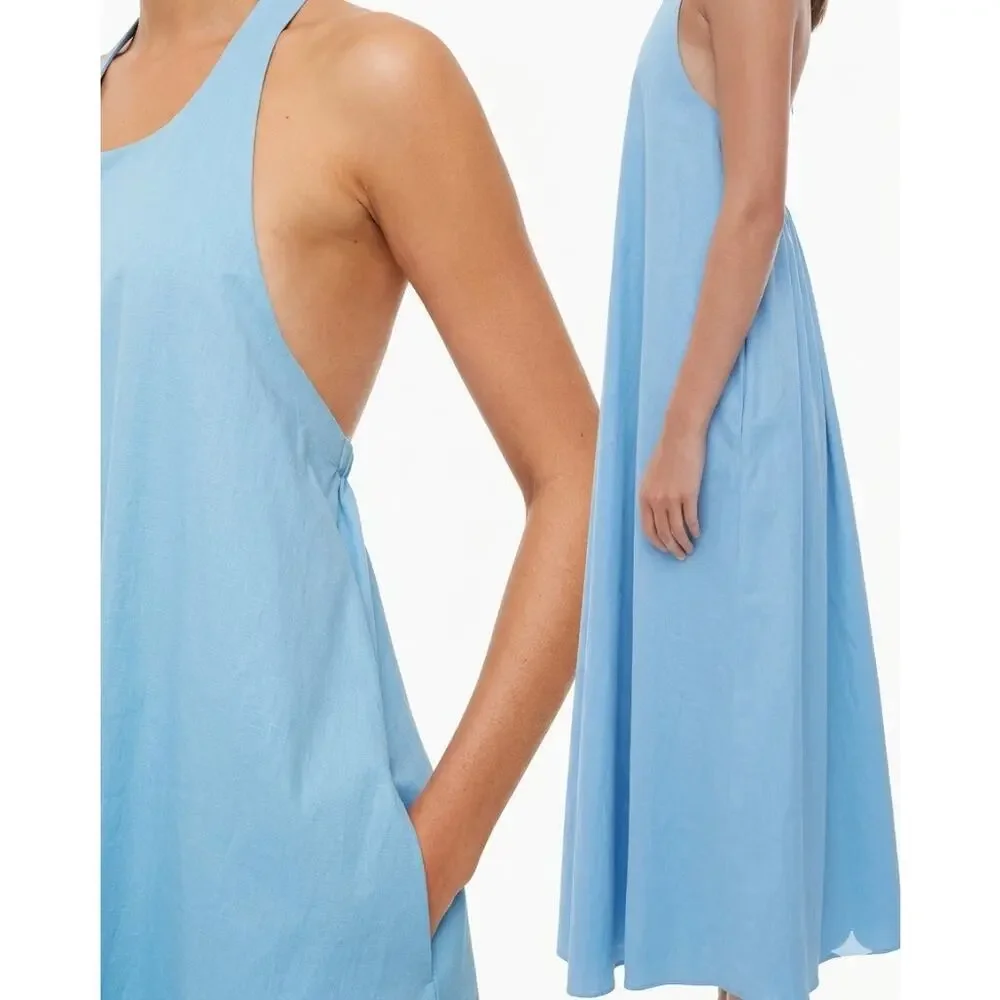 POMANDER PLACE Breakers Blue Lyle Halter Dress Sz XL NWT Retail $298 Tuckernuck